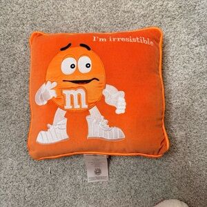 M&M's World Orange Character Pillow Plush: "I'm irresistible" 15x15